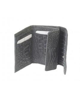London Leathergoods Coin Purse with Flapped Note & Credit Card Section - Vintage Croc Leather. Non-RFID - 30% Discount!!